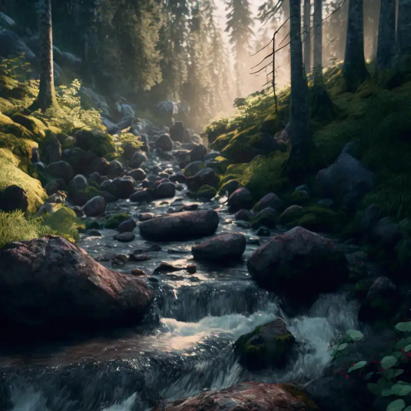 Soothing Sounds of a Babbling Brook in the Black Forest