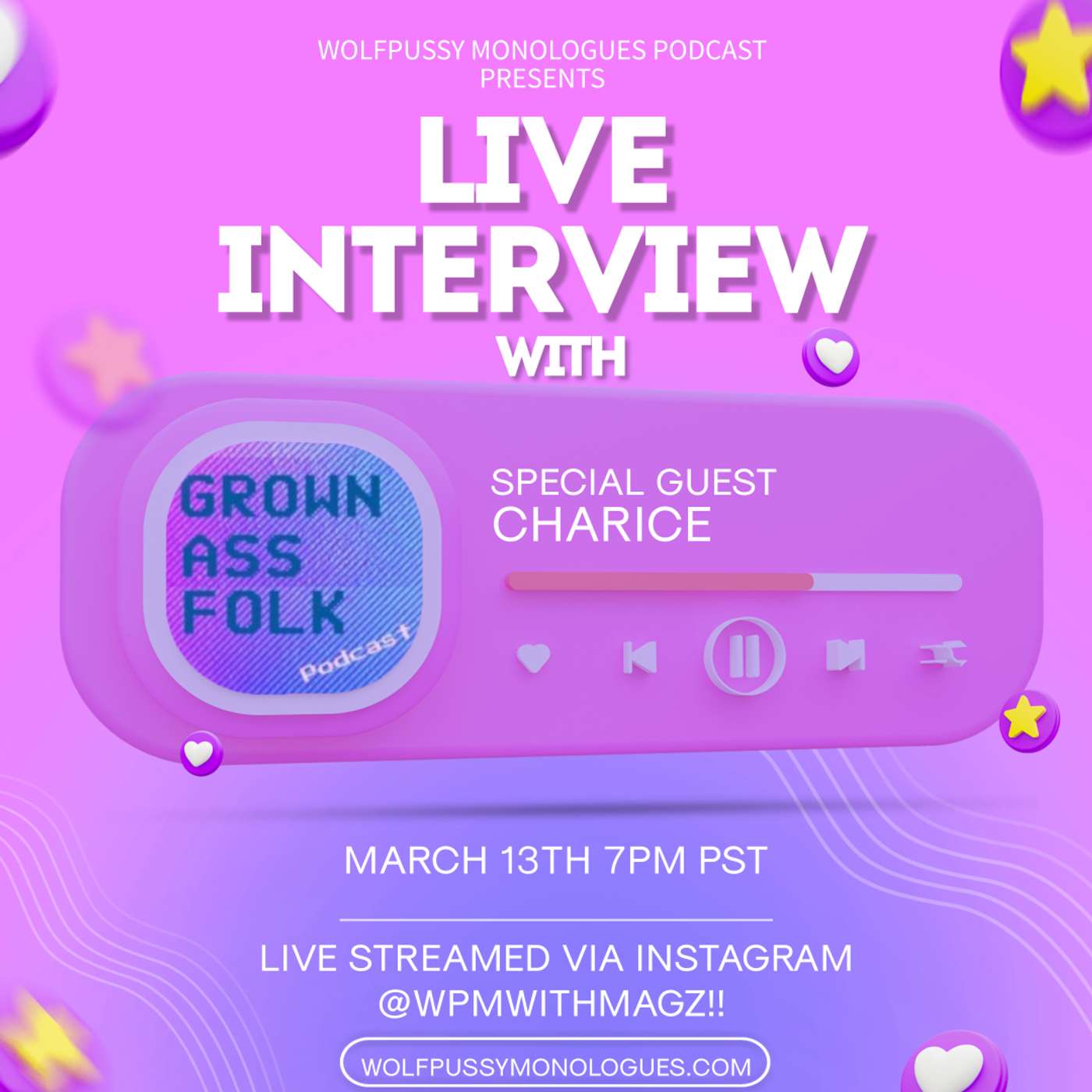LIVE INTERVIEW WITH CHARICE OF GROWNASSFOLK PODCAST episode artwork