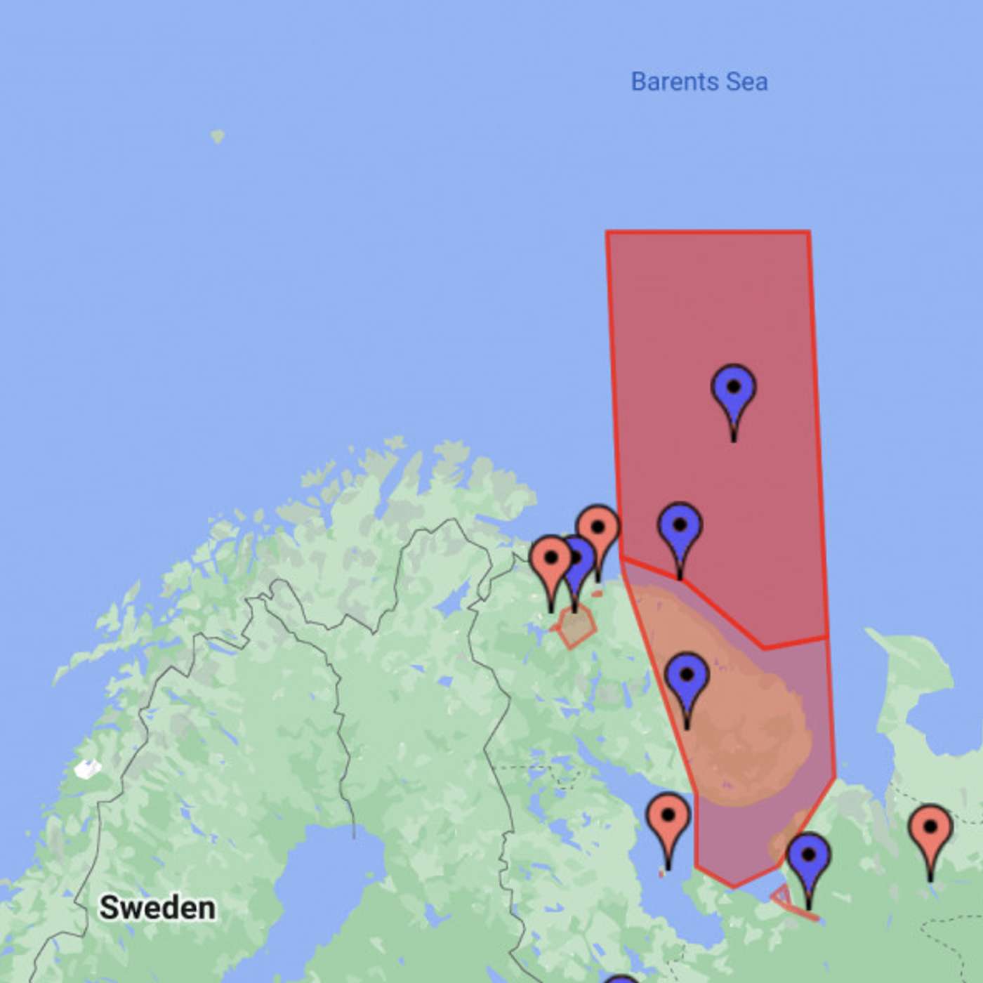 Для испытаний российского оружия закрыт огромный район, который снова частично заходит в экономическую зону Норвегии