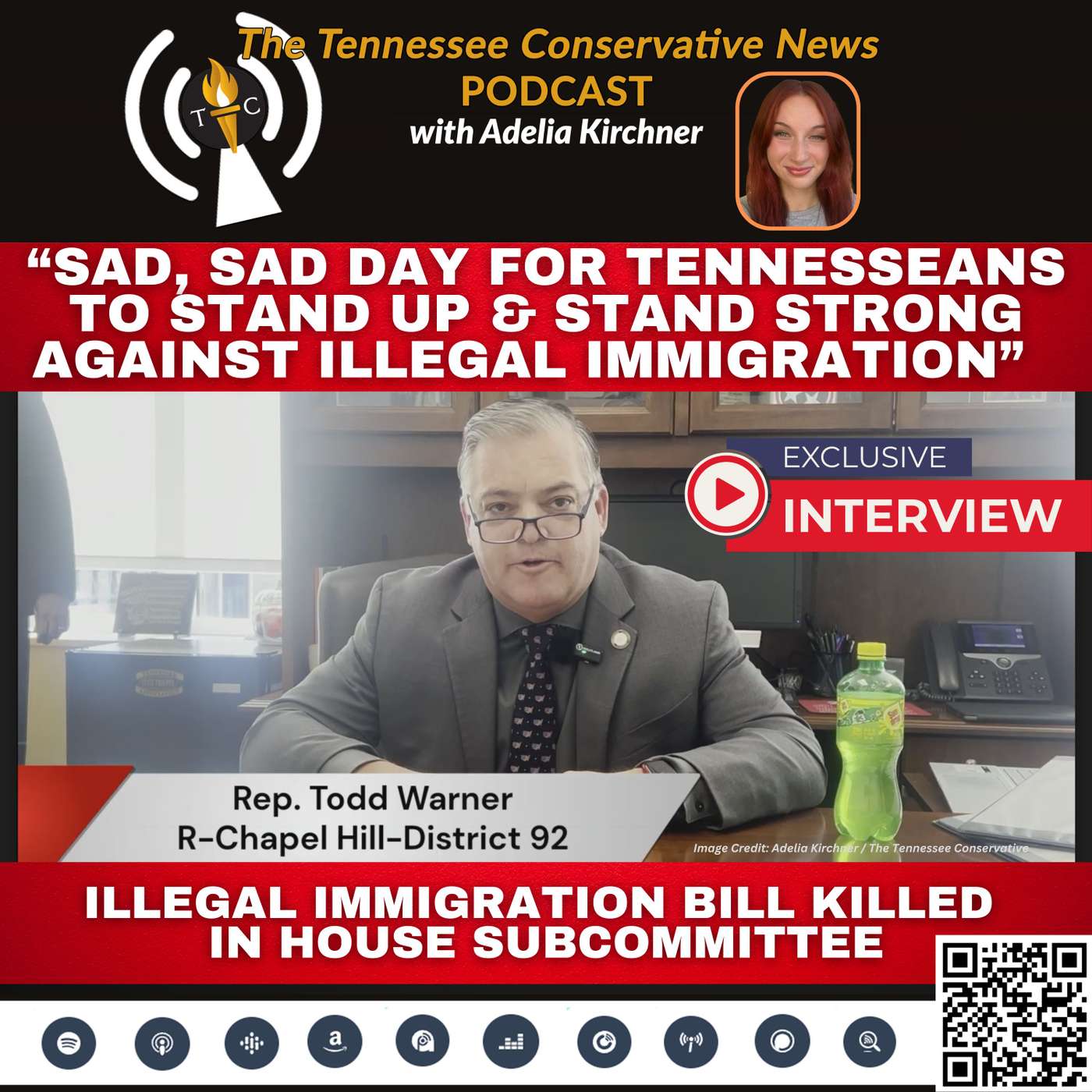 “Sad Day For Tennesseans To Stand Up & Stand Strong Against Illegal Immigration”  - Illegal Immigration Bill Killed In House Subcommittee ~ Response From Tennessee State Representative Todd Warner