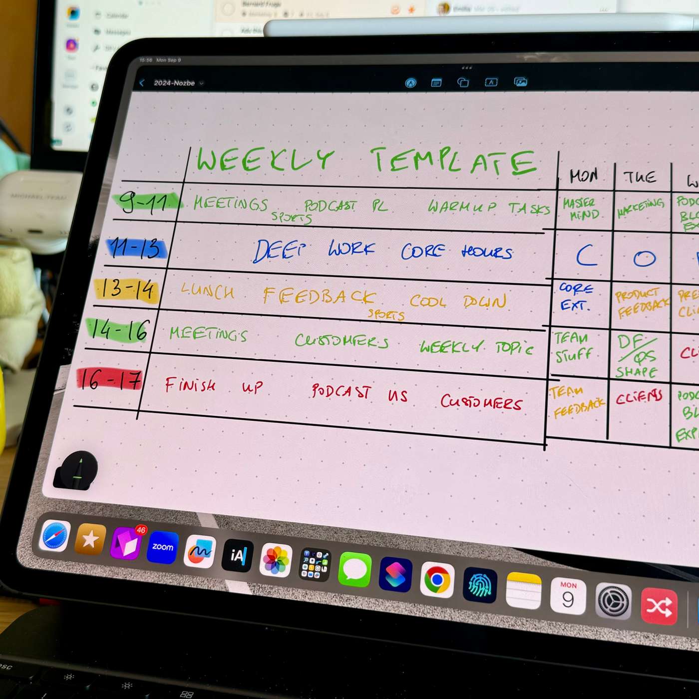 213: Michael’s Weekly Template
