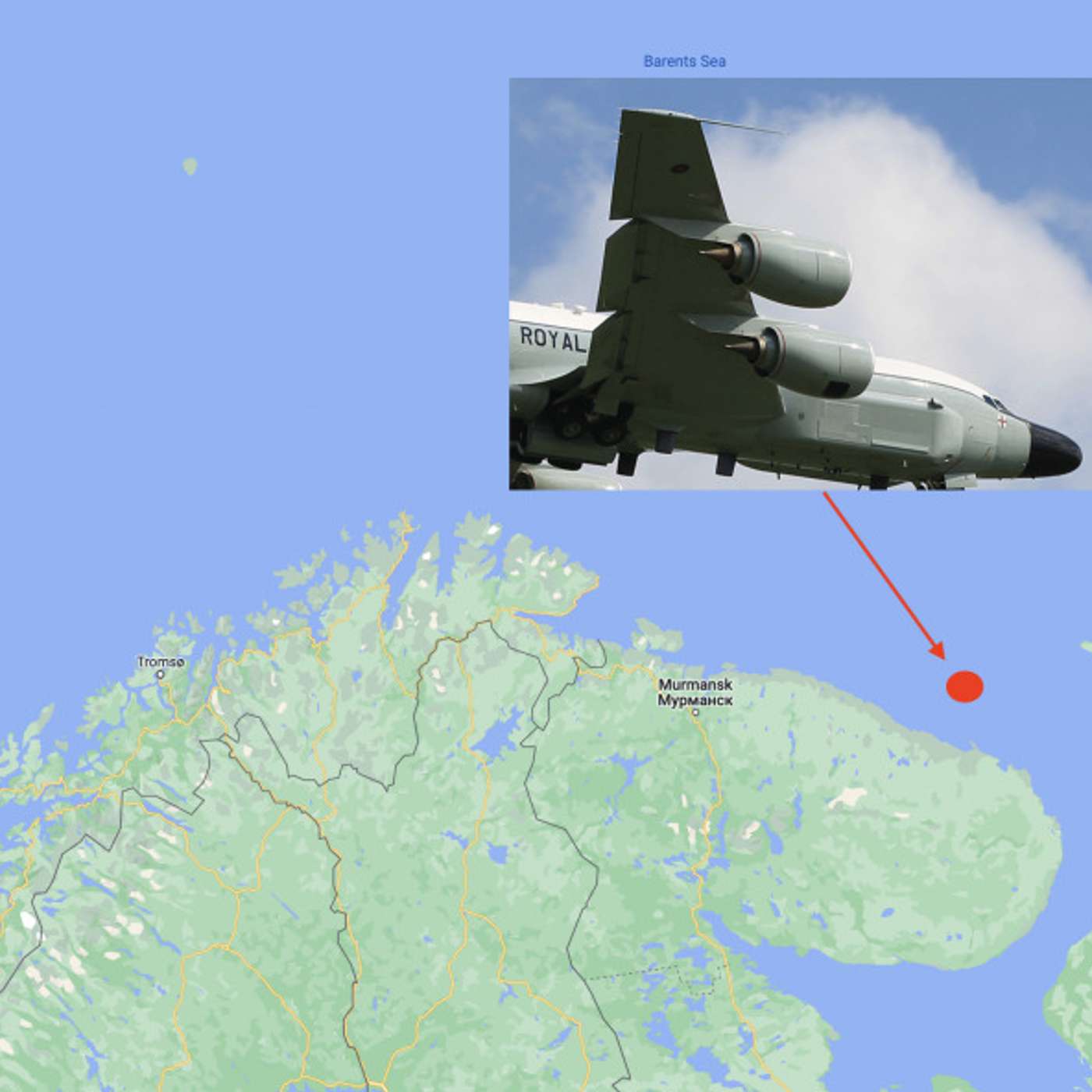 Россия обвинила британский самолет-разведчик в нарушении воздушного пространства к северу от Кольского полуострова