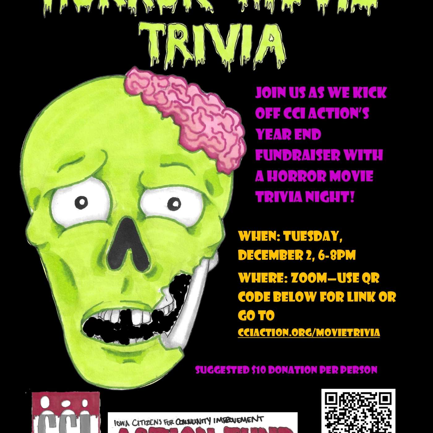 **Horror Movie Trivia Night Coming December 2!! Come hang out with Iowa CCI** **Horror Movie Trivia Night Coming December 2!! Come hang out with Iowa CCI**