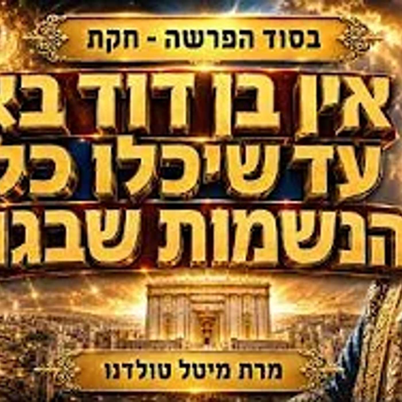 אין בן דוד בא עד שיכלו כל הנשמות שבגוף ✨ בסוד הפרשה - חקת תשפ״ו ✨ מרת מיטל טולדנו