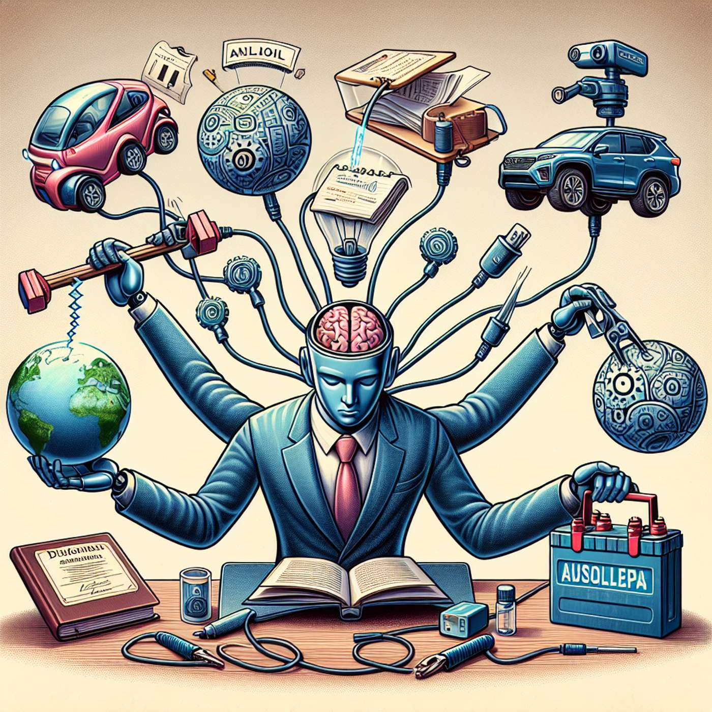 "Advances and Challenges in AI: Meta's Mind-Reading Tech, AI's Climate Crisis Role, Waymo's Hitch, Figma's Suspension, Tesla's Battery Struggles, and LLMs in Scientific Writing" episode artwork