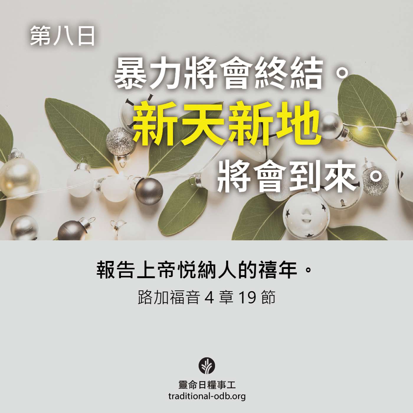 將臨期12天靈修計劃-《聖善夜》第8日 生命之光