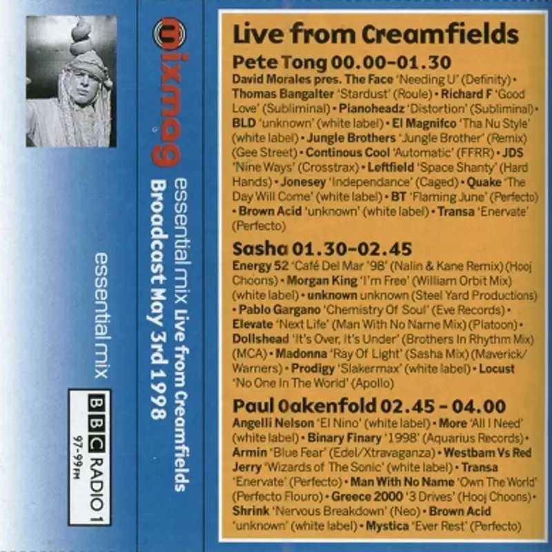 Sasha - Essential Mix Live at the 1st Creamfields - 3rd May 1998