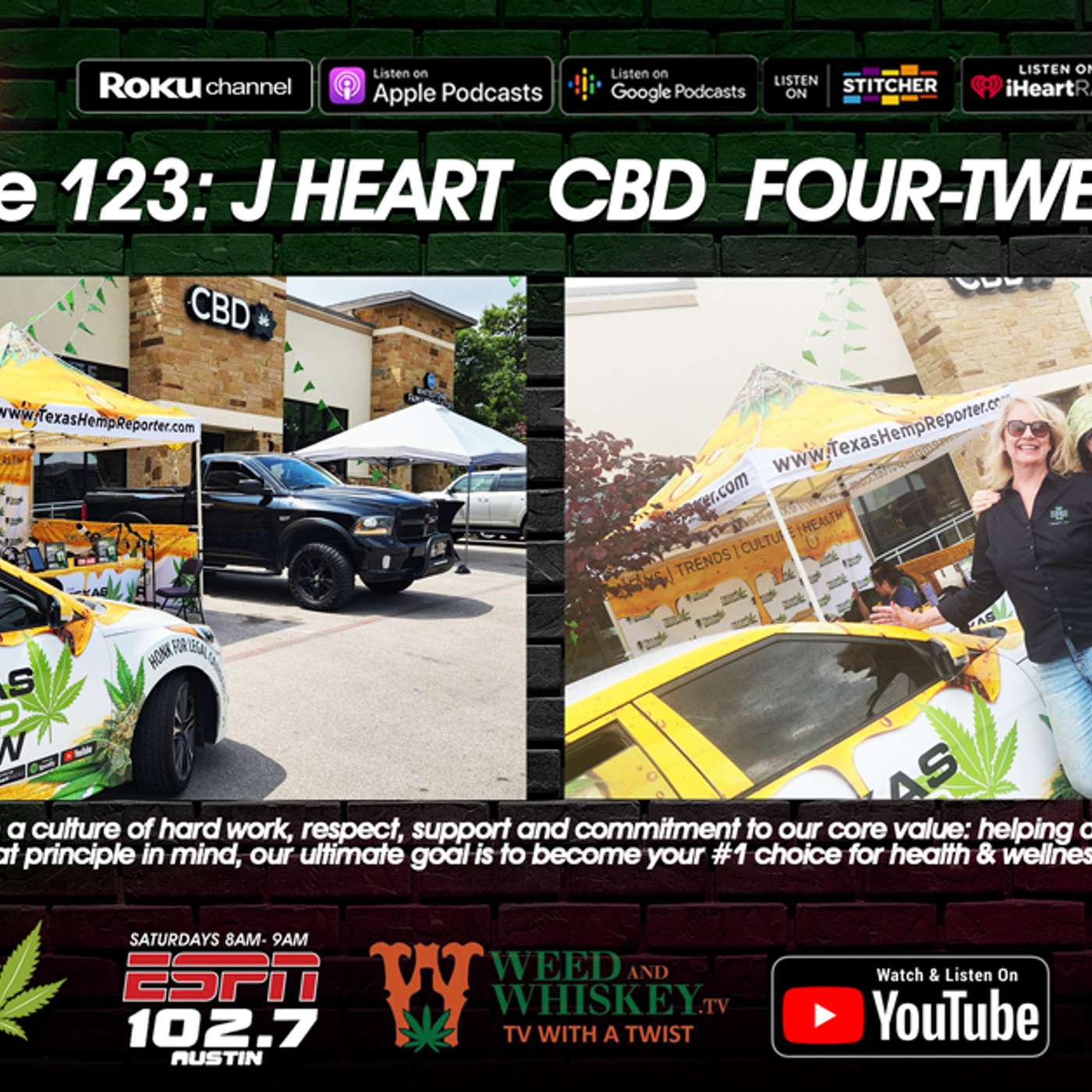 Podcast # 123 JHeart CBD "Four-Twenty" -on-location show- episode artwork