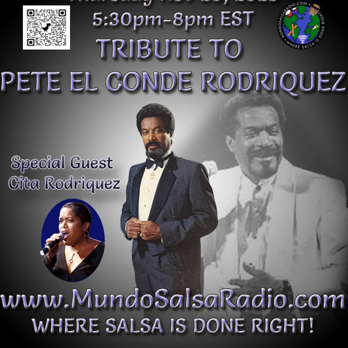 SalSonando La Salsa DJ Eddie Nov 20 2025 Show # 112 Tribute Pete El Conde Rodriquez w Cita Rodriquez