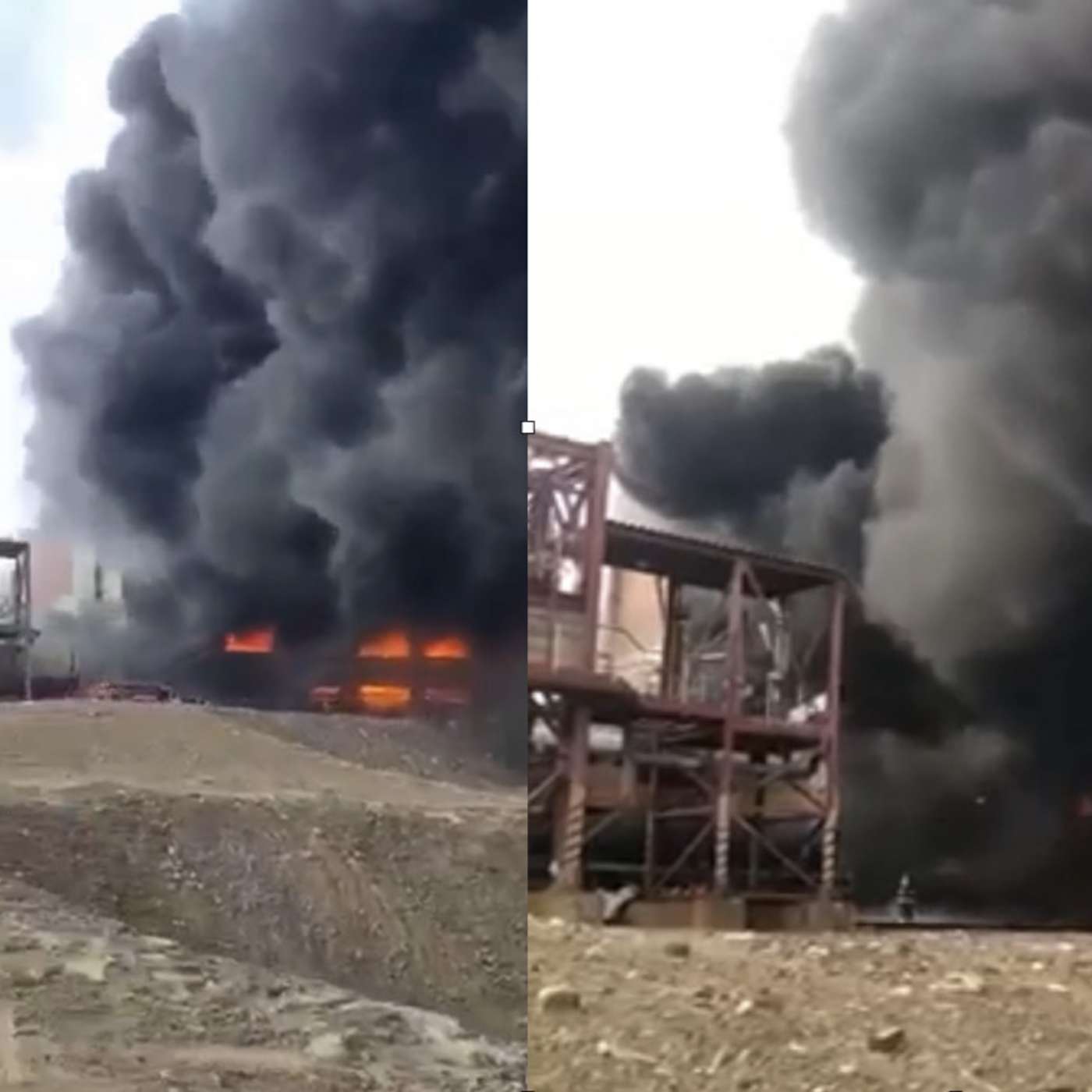 Пожар в крупнейшем в России цехе электролиза никеля