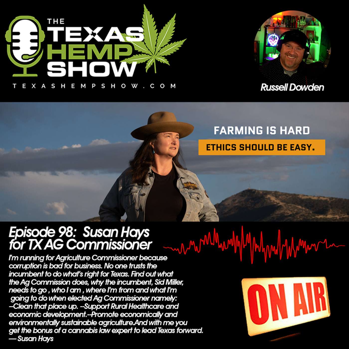 Episode # 98 Susan Hays Democratic Canndidtate for Agriculture Commissioner episode artwork