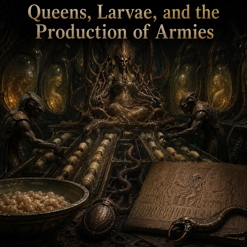 Queens, Larvae, and the Production of Armies