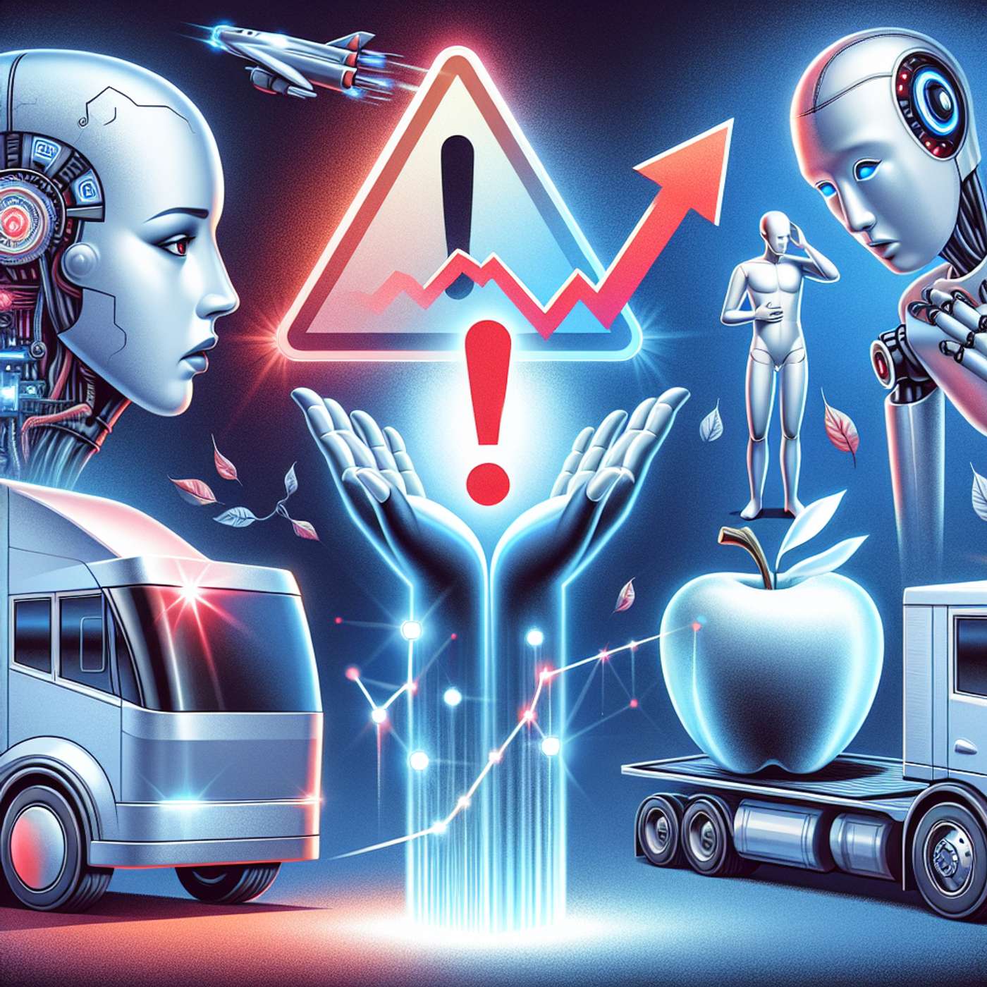 "Cybertruck Recall by Tesla, Rivian's Boost from Volkswagen Investment, OpenAI's macOS App and Access Ban, Nvidia's Market Drop, and the Ethical Implications of AI Grief Bots in 'Eternal You'" episode artwork