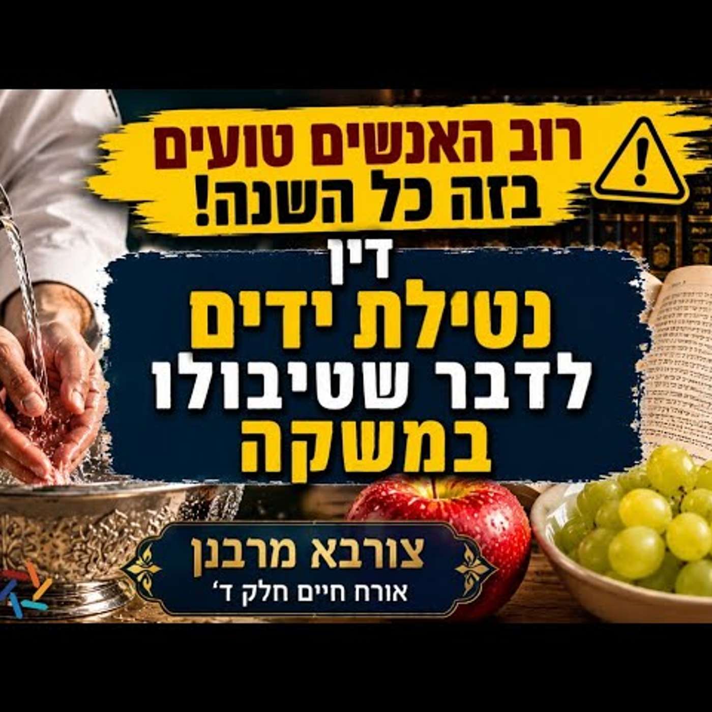 רוב האנשים טועים בזה כל השנה:ההלכה המפתיעה של נטילת ידים שלא שייכת רק לפסח! | צורבא מרבנן או"ח חלק ד episode artwork