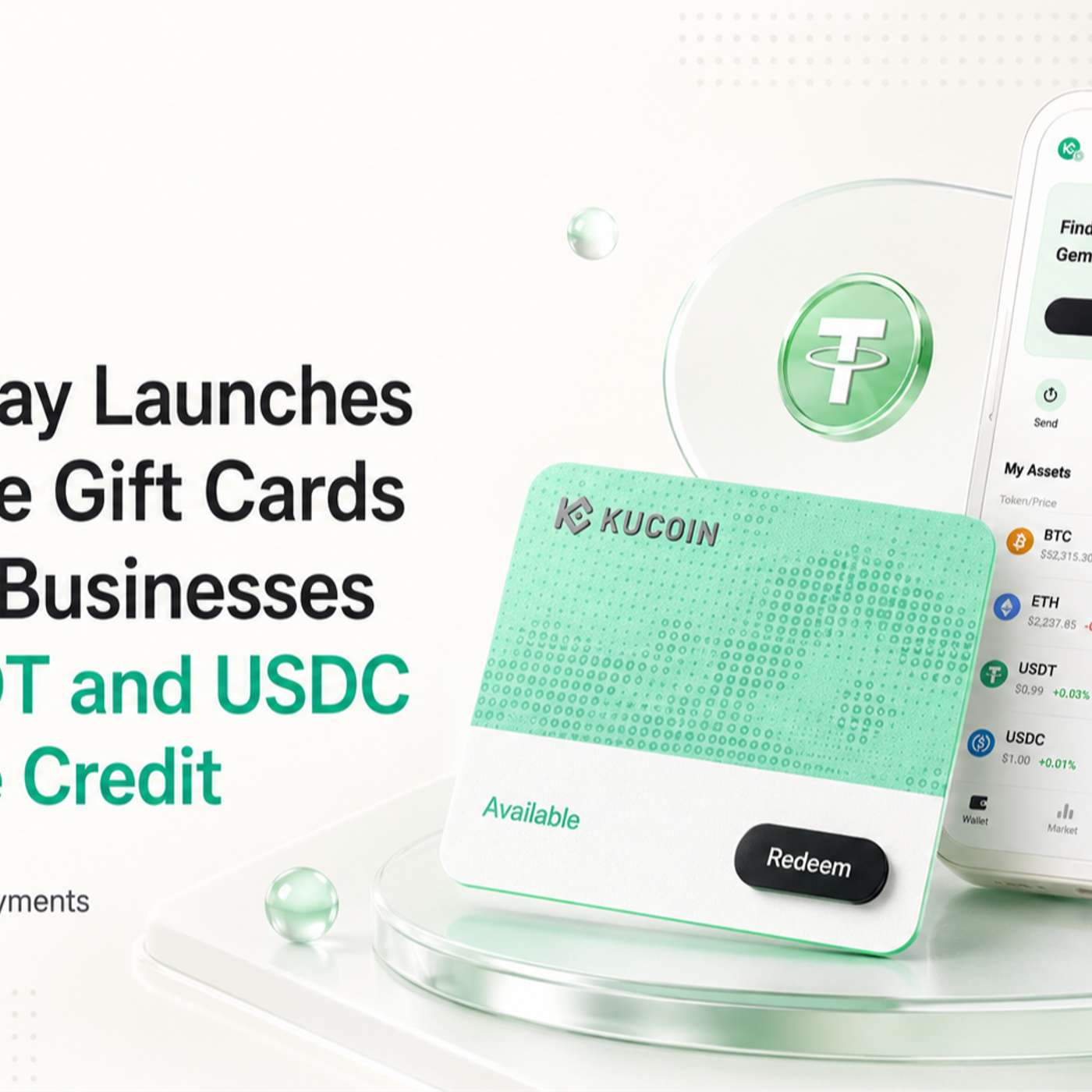KuCoin Pay Launches Enterprise Gift Cards That Let Businesses Send USDT and USDC Like Store Credit
