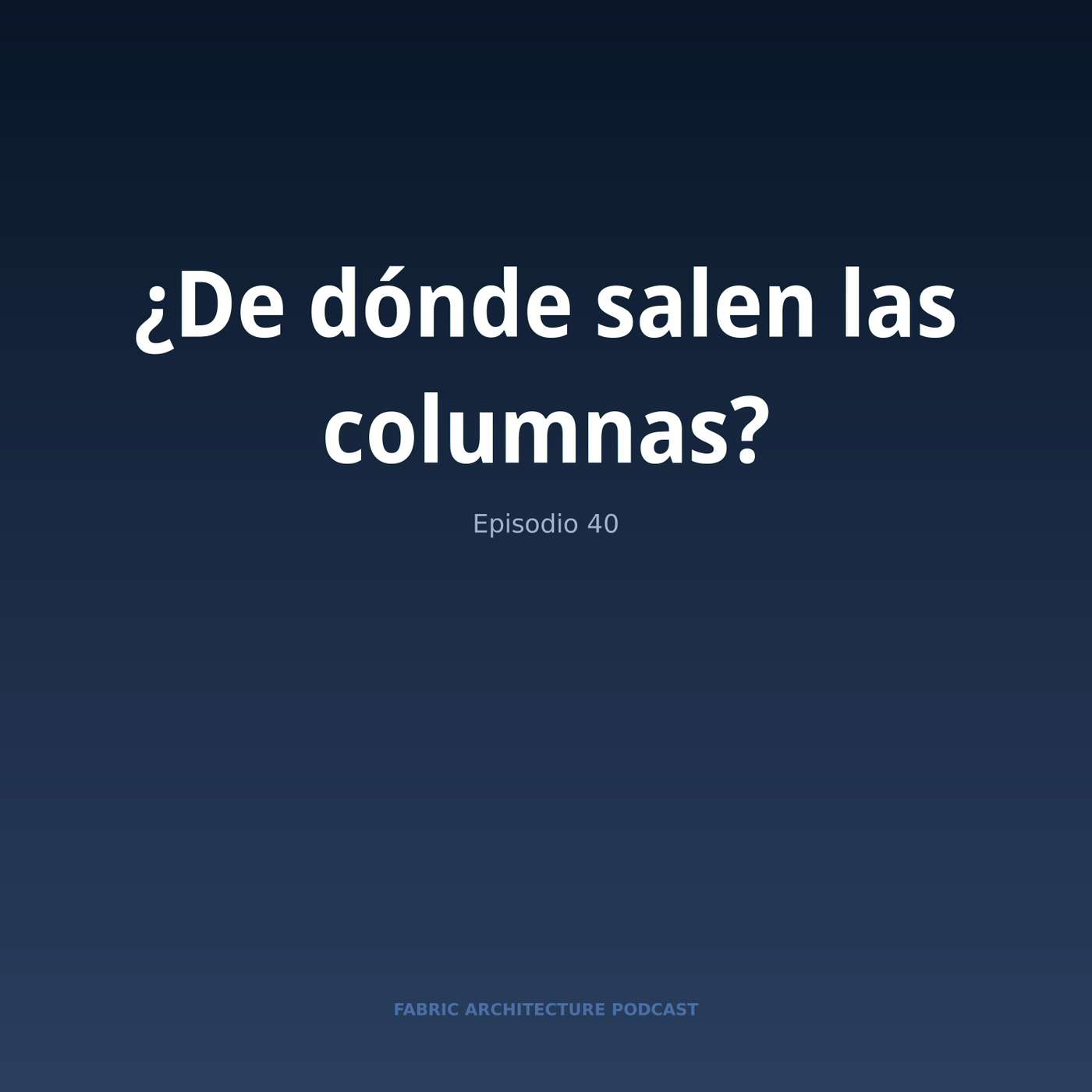 Portada de Microsoft Fabric Architecture Podcast (Español)