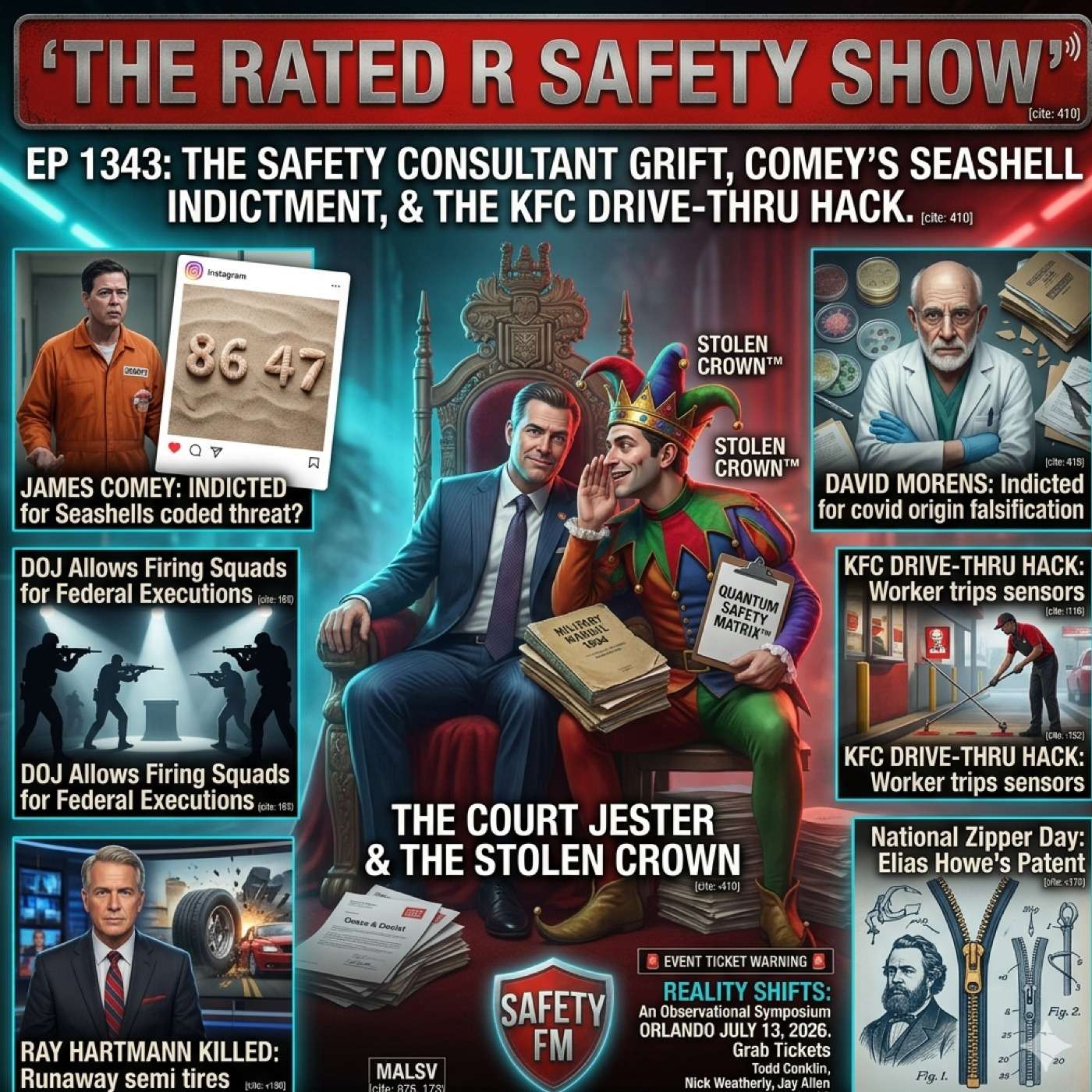 EP 1343: The Safety Consultant Grift, Comey’s Seashell Indictment, & The KFC Drive-Thru Hack
