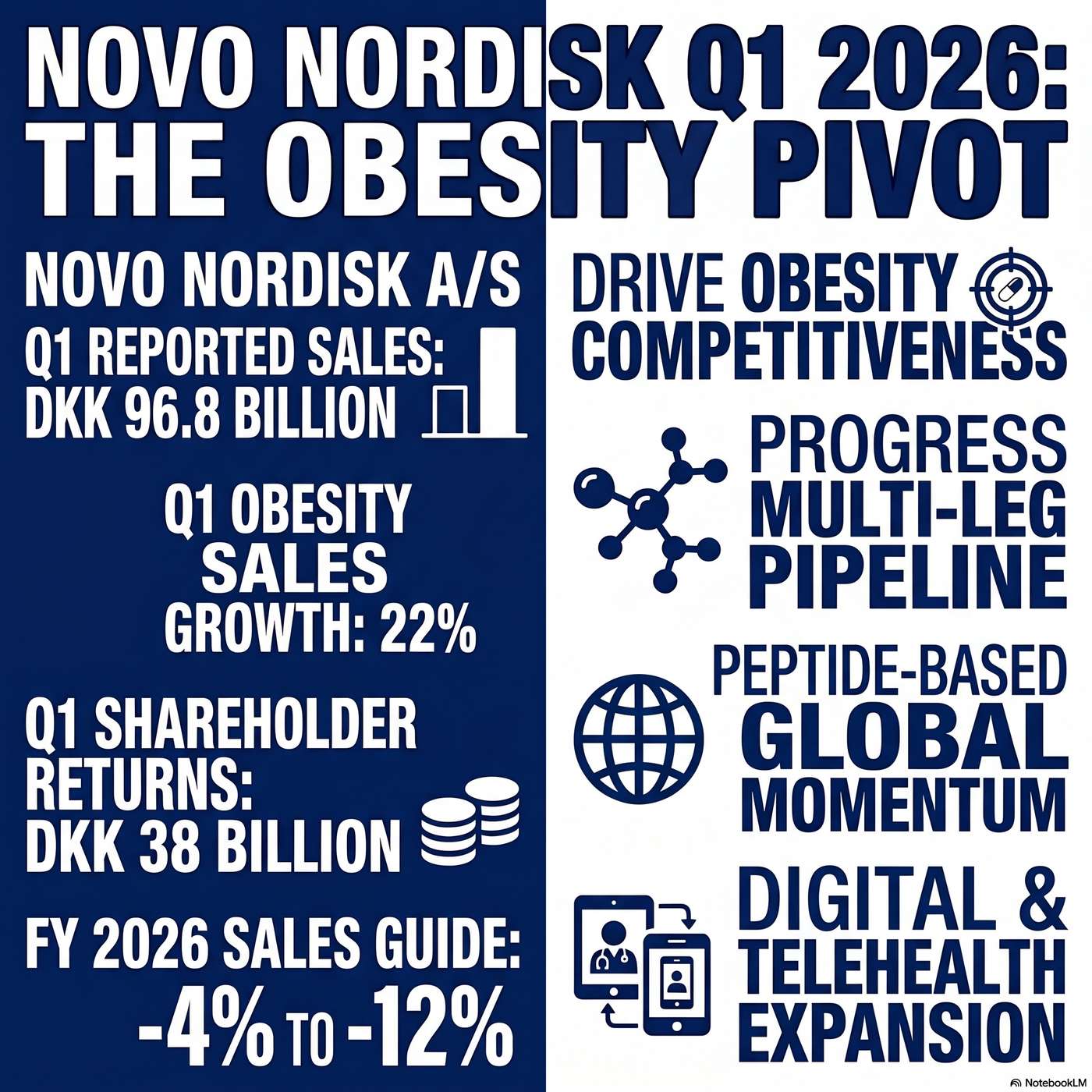 Novo Nordisk A/S Announced Q1 2026 Earnings on May 6, 2026, Reporting "reported sales increased by 32%, reaching DKK 96.8 billion" for the quarter. artwork