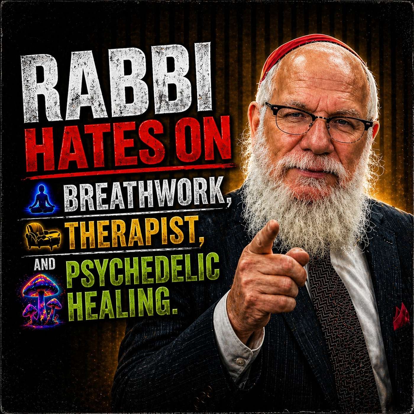 Rabbi hates on breathwork, therapists, psychedelic healing episode artwork