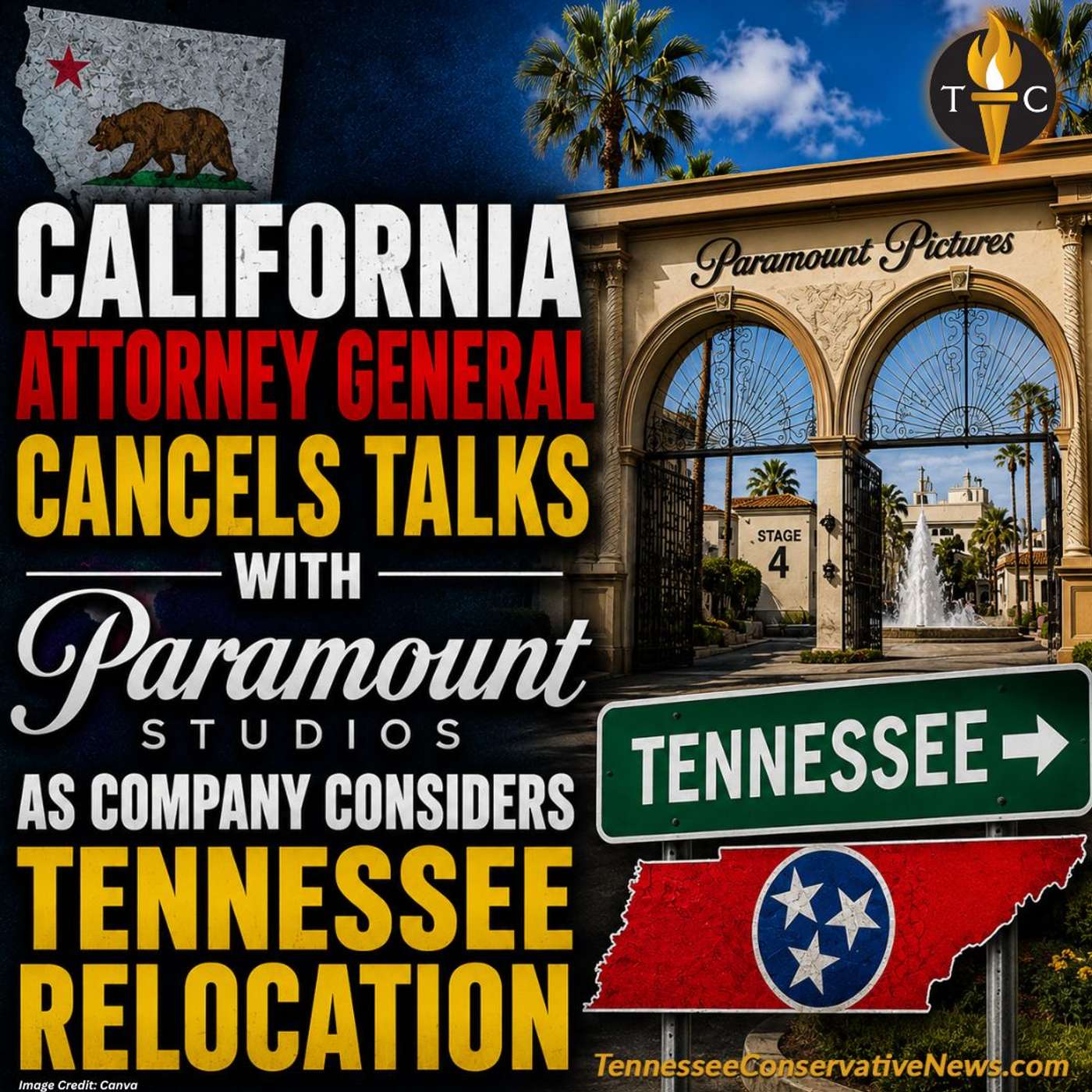 California Attorney General Cancels Talks With Paramount Studios As Company Considers Tennessee Relocation