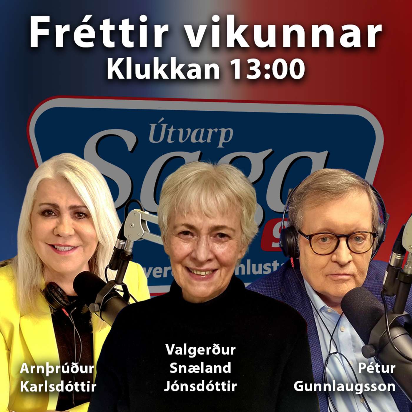 Fréttir vikunnar: Arnþrúður Karlsdóttir, Pétur Gunnlaugsson og  Valgerður Snæland Jónsdóttir