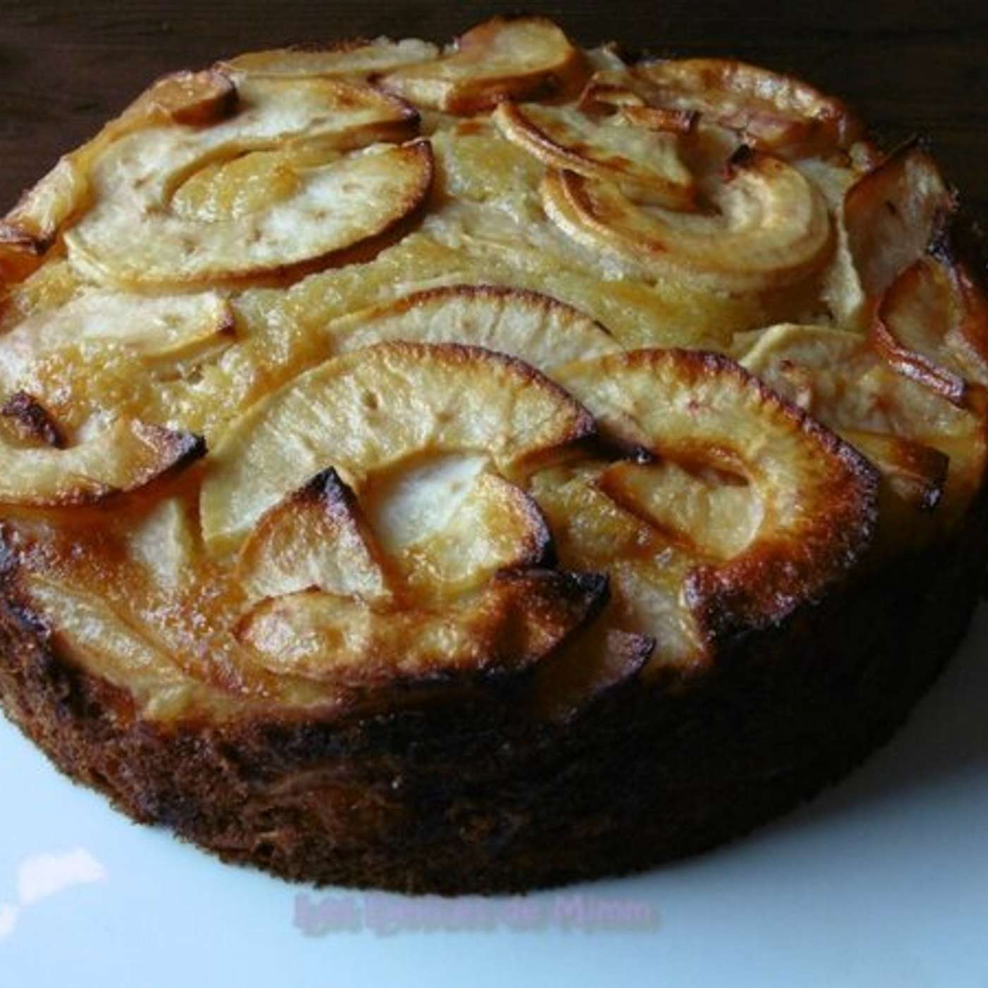 Gratin flan aux pommes confites