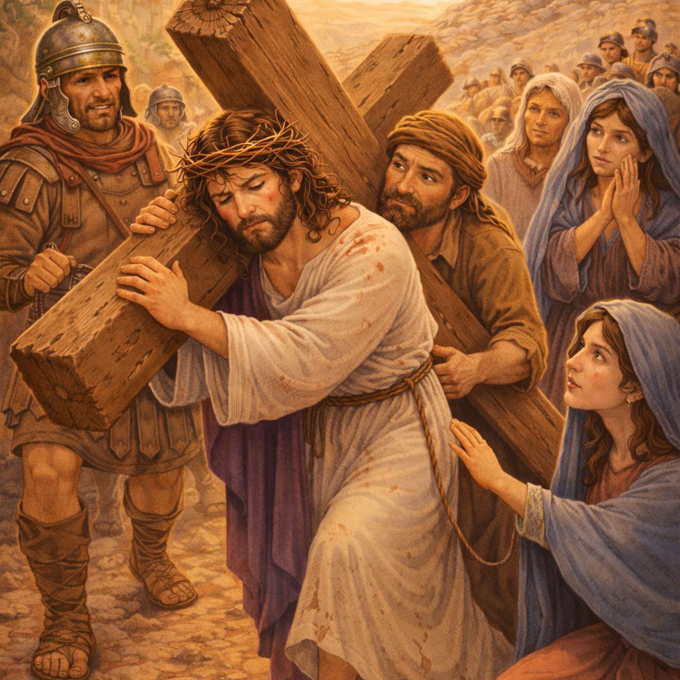Historier fra Maram | Jesus bærer sitt kors til Golgata | Smertens mysterier for barn