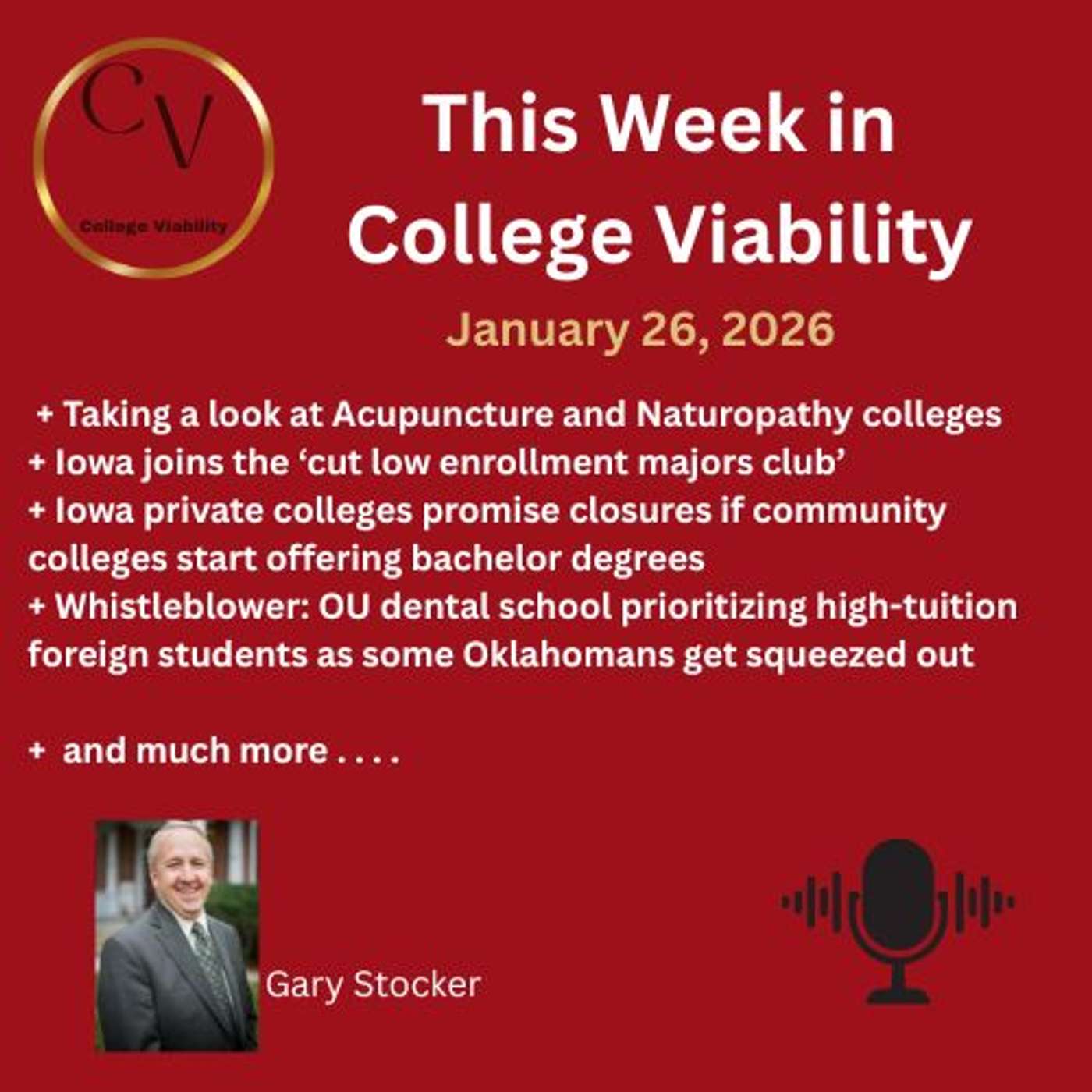 This Week In College Viability (TWICV) for Jan 26, 2026