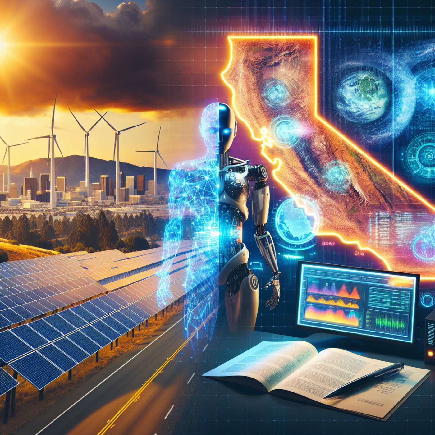 California's Renewable Energy Breakthrough and AI's Impact on Weather Forecasts & Police Reports episode artwork