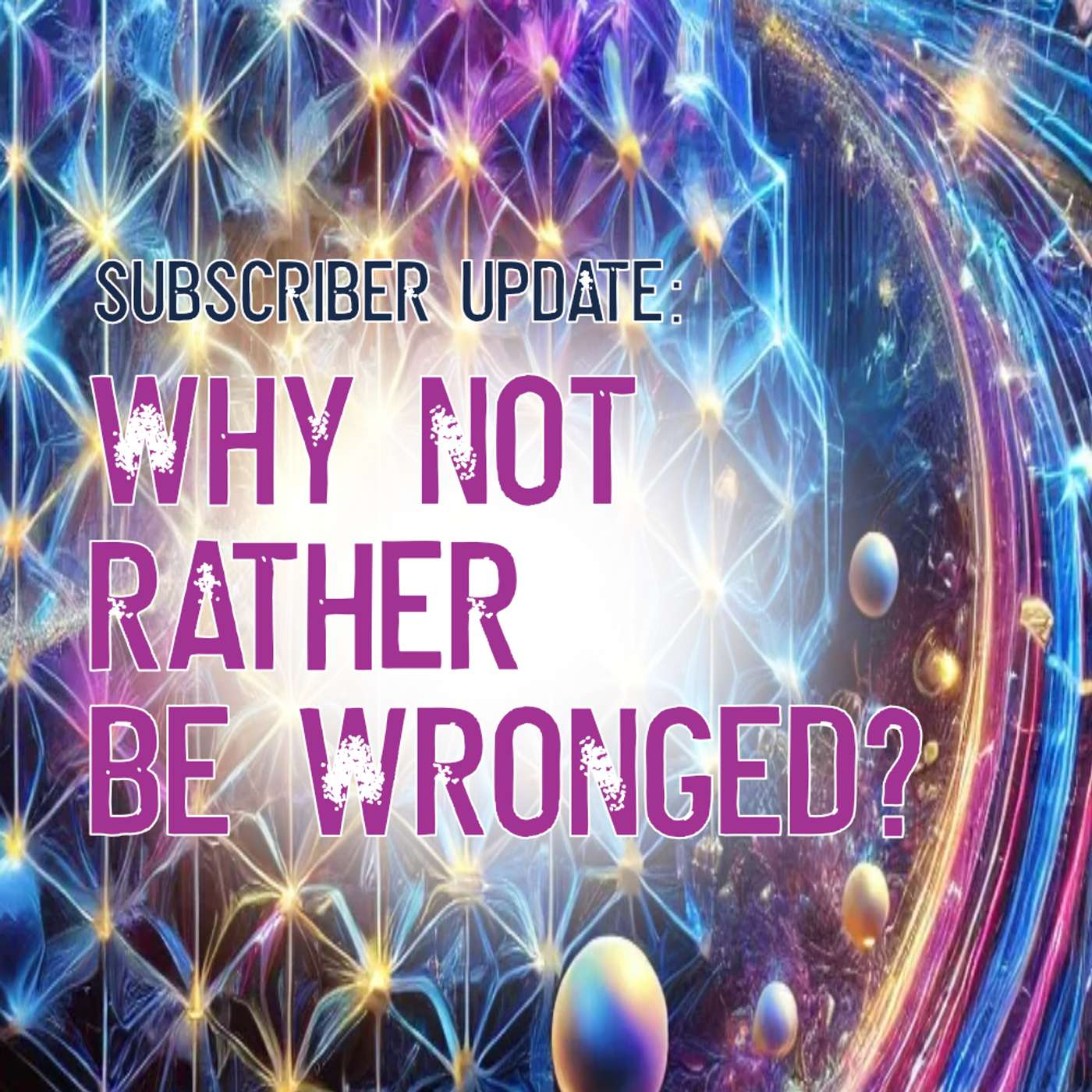 Subscriber Update: Why Not Rather Be Wronged?