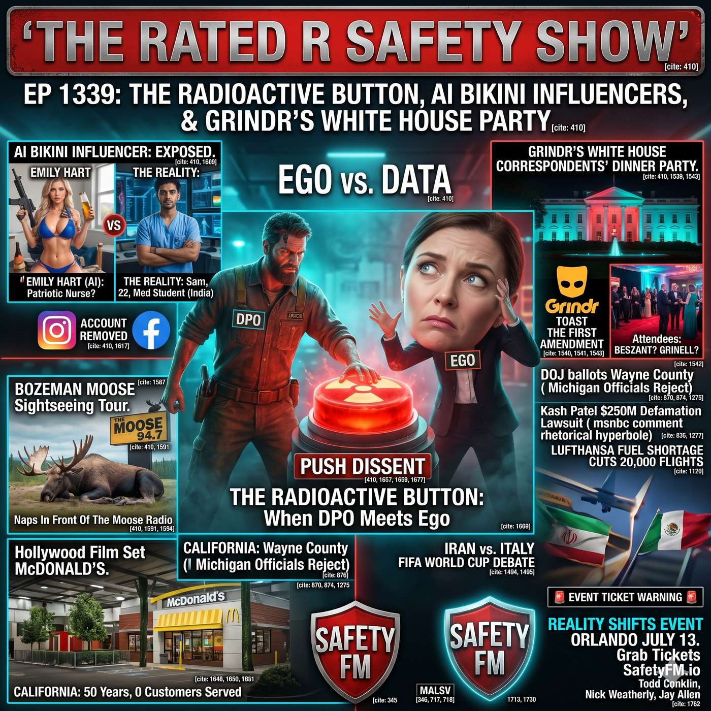 EP 1339: The Radioactive Button, AI Bikini Influencers, & Grindr’s White House Party
