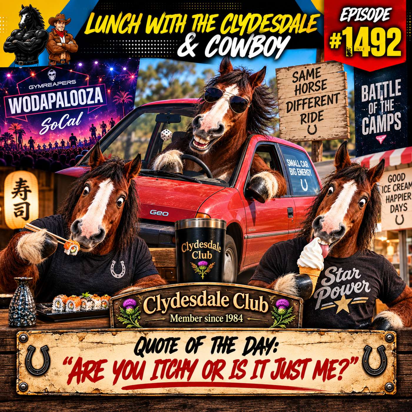 Lunch with the Clydesdale & Cowboy - Cruising Through the Week in a Geo Metro! episode artwork