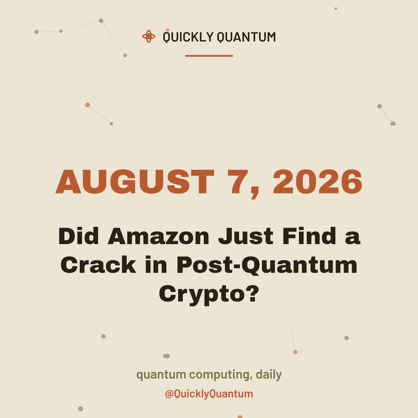 August 7, 2026 — Did Amazon Just Find a Crack in Post-Quantum Crypto? episode artwork