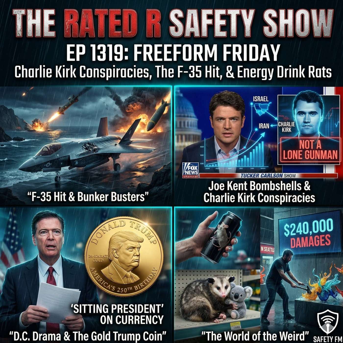 EP 1319: Freeform Friday - Charlie Kirk Conspiracies, The F-35 Hit, & Energy Drink Rats