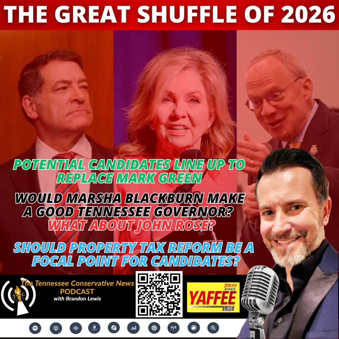 The Great Shuffle of 2026… Potential Candidates Line Up To Replace Congressman Mark Green • Would Marsha Blackburn Make A Good Tennessee Governor?  What About John Rose?