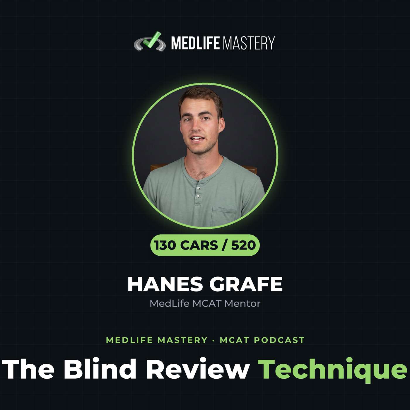 His 130 CARS "blind review" technique episode artwork