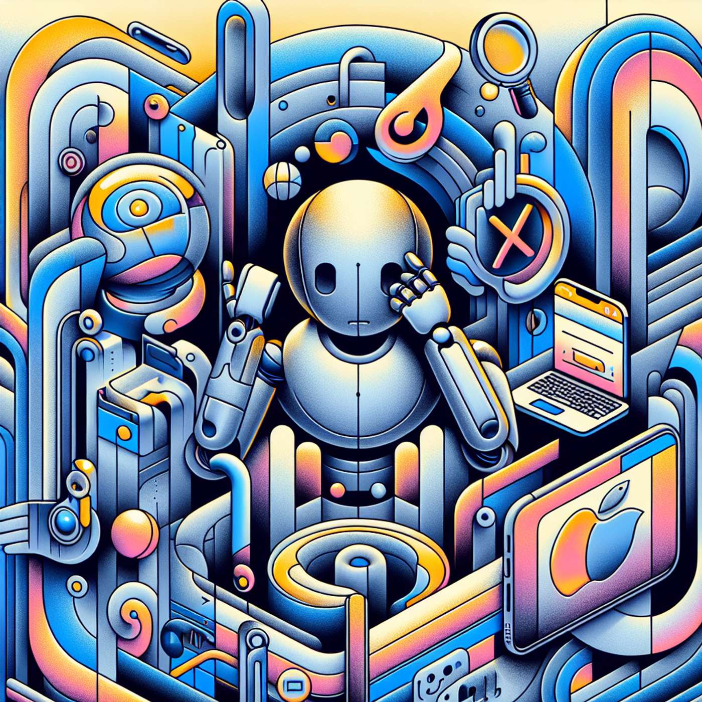 "Google's AI Overview Challenges, UK's Smartphone Ban Proposal, GPT-4 Prediction Revolution, Misleading AI Search Engines, and Apple's Creaseless Folding MacBook" episode artwork
