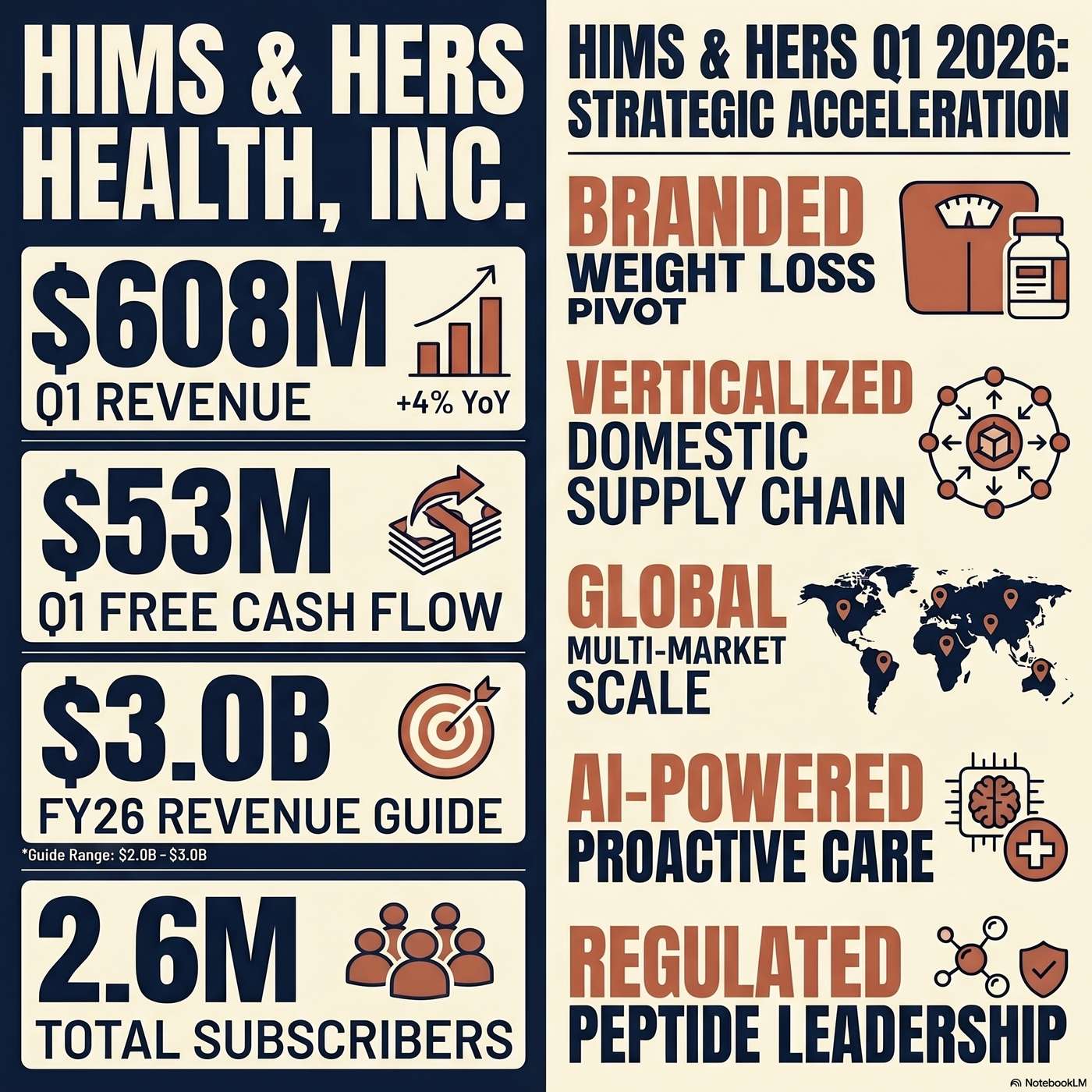 Hims & Hers Health, Inc. (HIMS) Announced Q1 2026 Earnings on May 11, 2026, Reporting "In the first quarter, revenue grew 4% year-over-year to $608 million" episode artwork