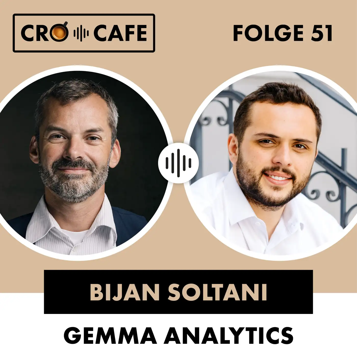 Cover art for episode: #51 Von der Datenanalyse zur Umsatzsteigerung – Bijan Soltani zeigt, wie Gemma Analytics denkt - CRO.CAFE podcast