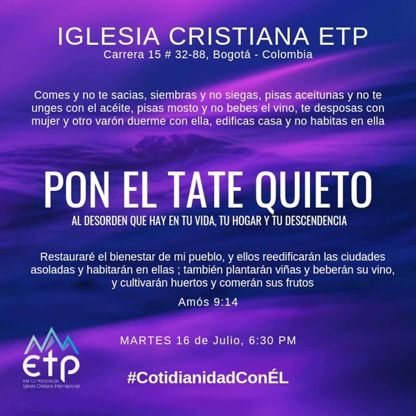 Charlas Iglesia ETP | Pastores Luis Salas y Jeannette Noguera, Iglesia ETP