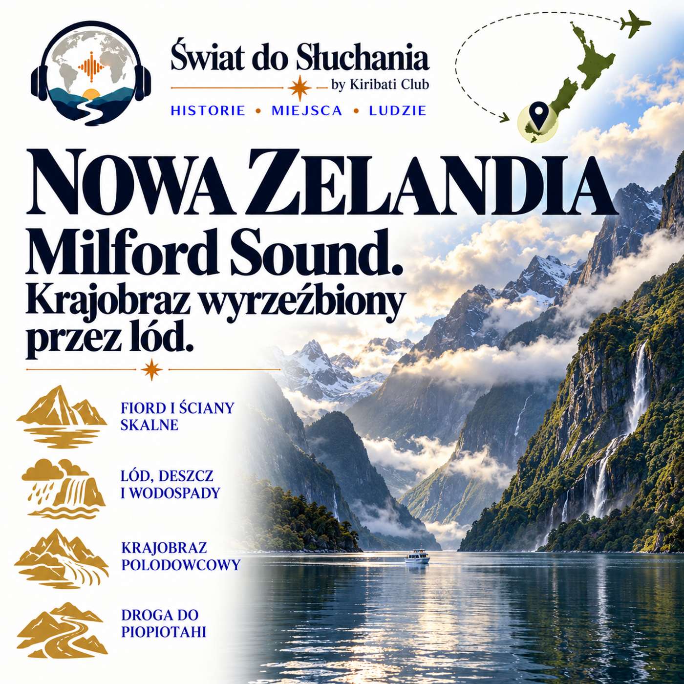 Nowa Zelandia - Milford Sound. Krajobraz wyrzeźbiony przez lód. episode artwork