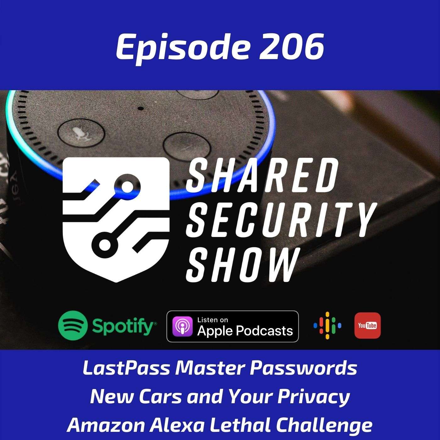 LastPass Master Passwords, New Cars and Your Privacy, Amazon Alexa Lethal Challenge episode artwork