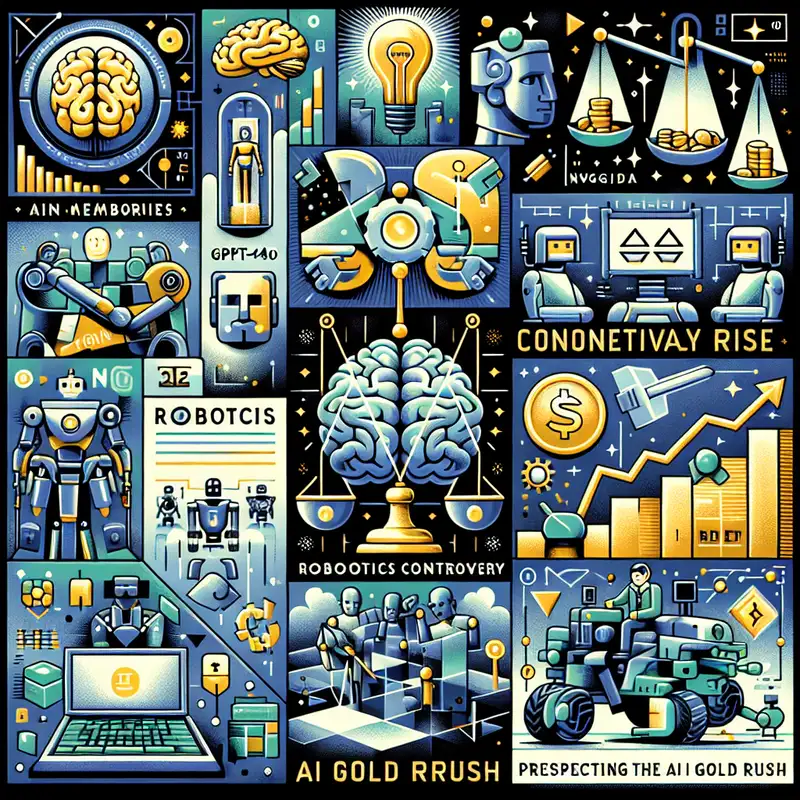 "AI Memories with HereafterAI, Google's Summary Controversy, OpenAI's GPT-4o Image Breakthrough, Robotics Rise with NVIDIA, Siemens, and Teradyne, OpenAI vs Google's Project Astra, and Prospecting the AI Gold Rush"