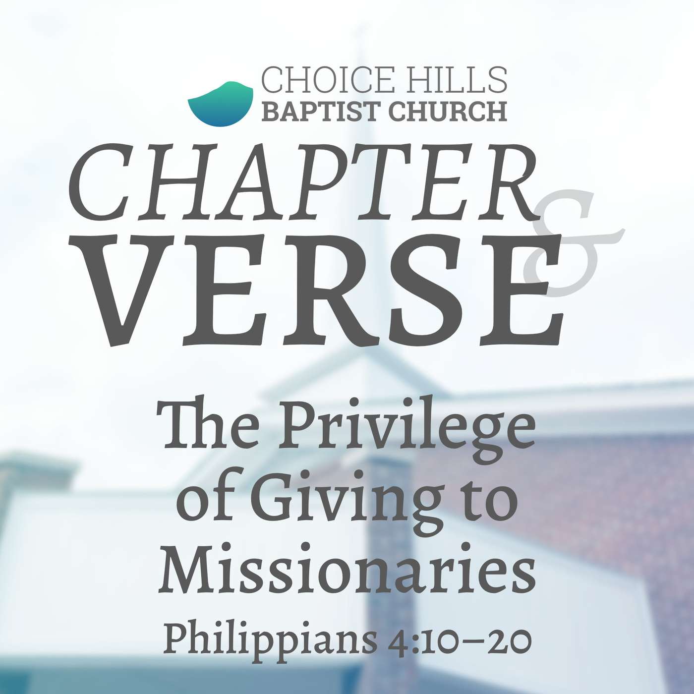 The Privilege of Giving to Missionaries