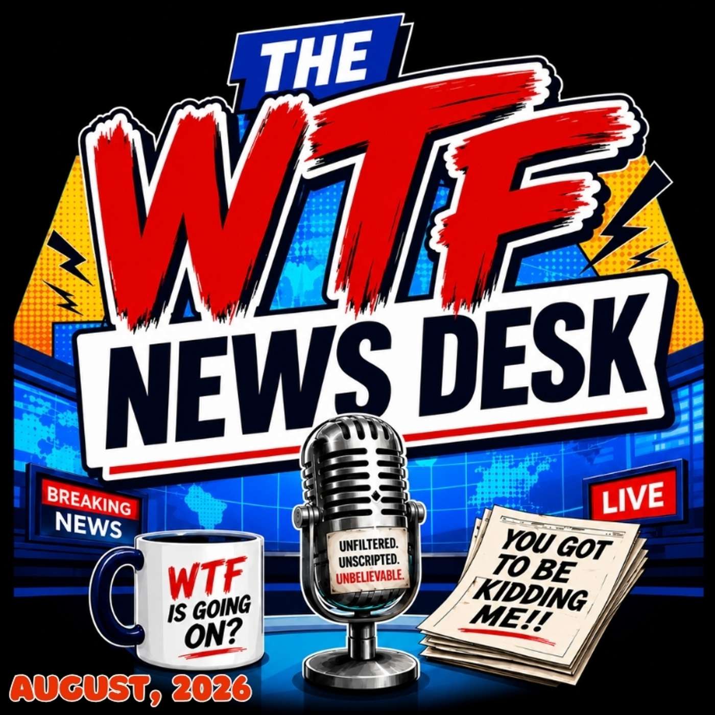THE WTF NEWS DESK - AUGUST 2026 episode artwork