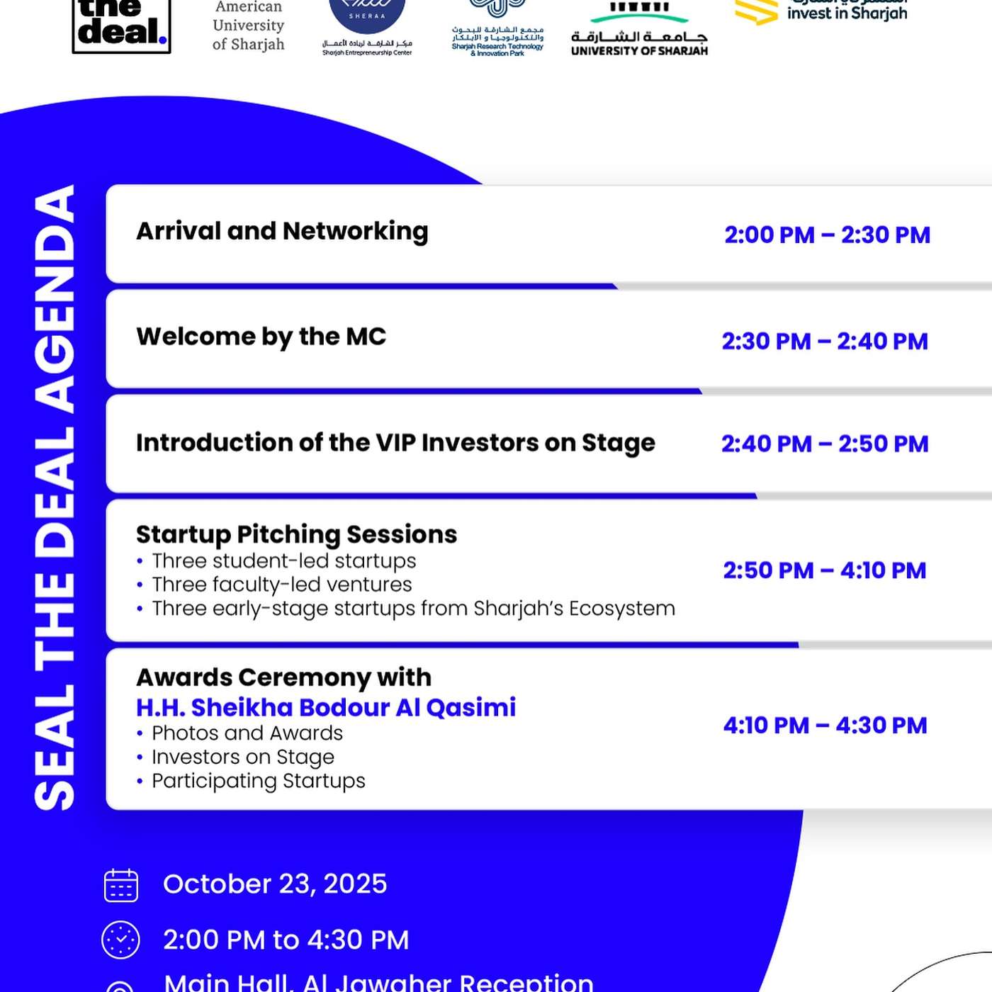 Seal the Deal start-up pitch competition at SIF 2025 (21.10.25)