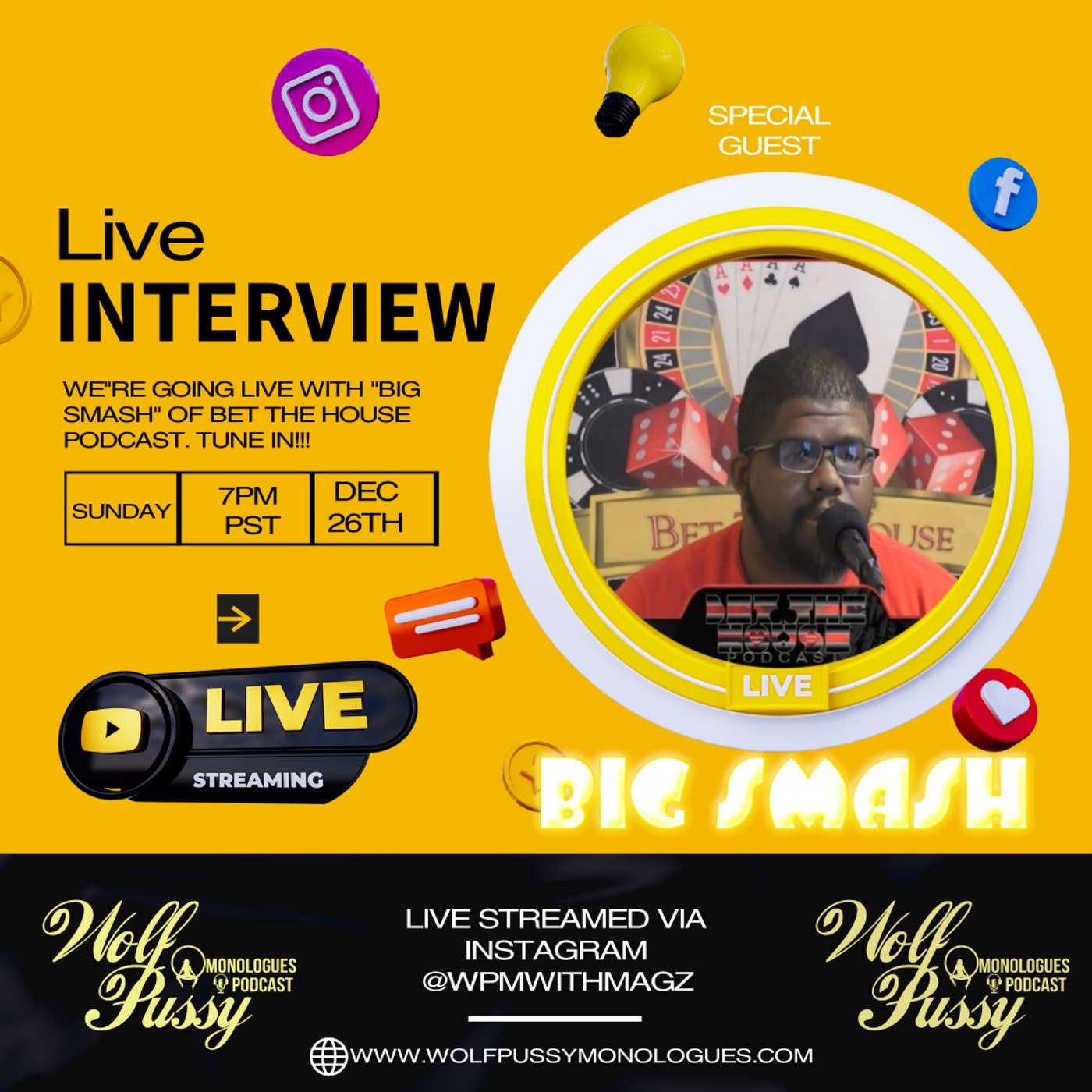 LIVE INTERVIEW WITH BIG SMASH OF BET THE HOUSE PODCAST episode artwork