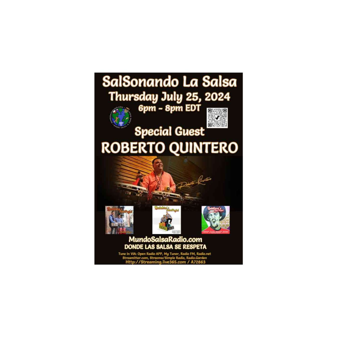 SalSonando La Salsa DJ Eddie July 25 2024 SSLS # 78 Roberto Quintero episode artwork