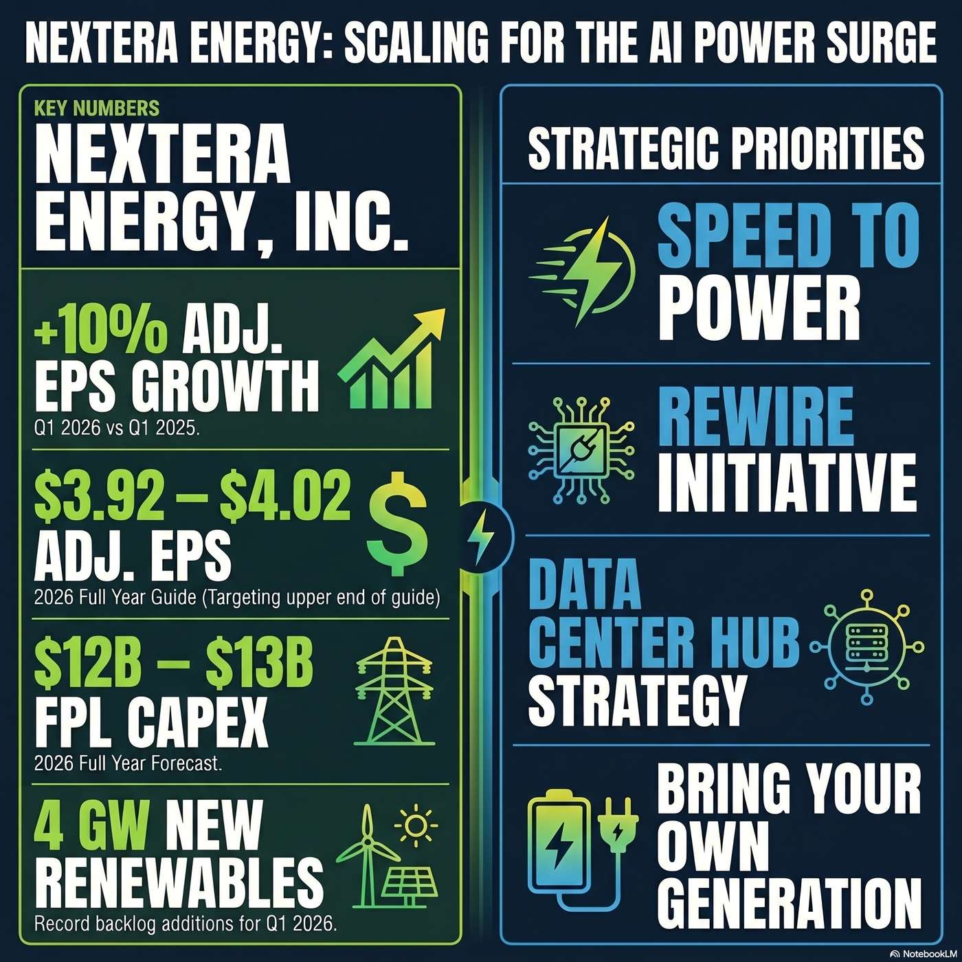 NextEra Energy, Inc. Announced Q1 2026 Earnings on April 23, 2026, Reporting "Adjusted earnings per share increased by 10% year-over-year". artwork