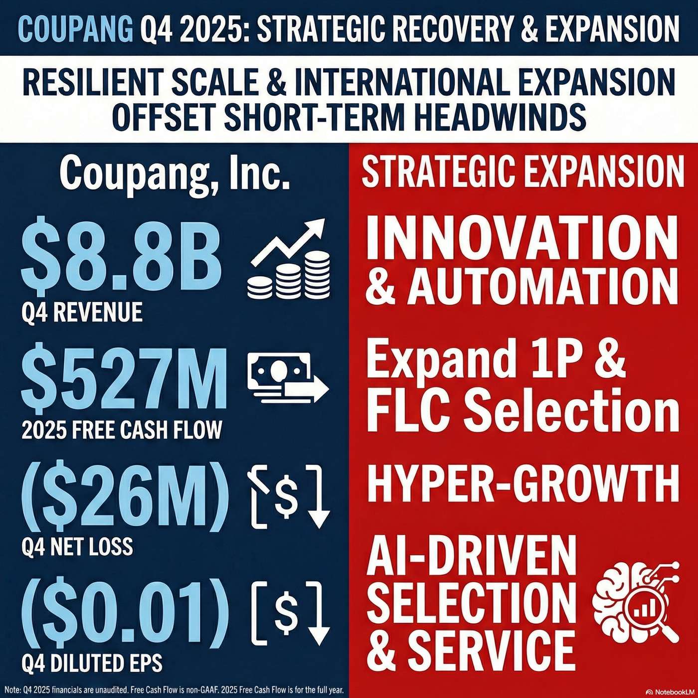 Coupang, Inc. (CPNG) Announced Q4 2025 Earnings on February 26, 2026, Reporting "total net revenues of $8.8 billion". artwork